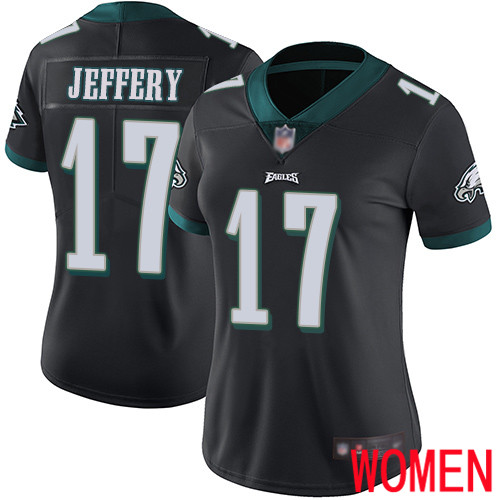 Women Philadelphia Eagles #17 Alshon Jeffery Black Alternate Vapor Untouchable NFL Jersey Limited Player
